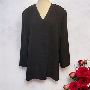 ANTELS VINTAGE BLACK LONG SLEEVE BUTTON-UP/ V-NECK / BLAZER/ SUIT JACKET Size 38